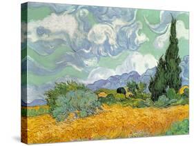 Wheatfield with Cypresses, 1889-Vincent van Gogh-Stretched Canvas