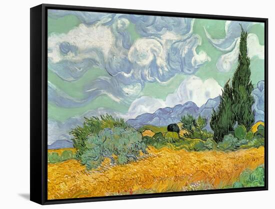 Wheatfield with Cypresses, 1889-Vincent van Gogh-Framed Stretched Canvas