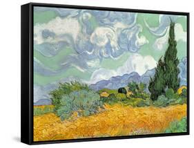 Wheatfield with Cypresses, 1889-Vincent van Gogh-Framed Stretched Canvas