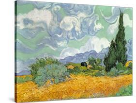 Wheatfield with Cypresses, 1889-Vincent van Gogh-Stretched Canvas
