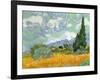 Wheatfield with Cypresses, 1889-Vincent van Gogh-Framed Premium Giclee Print