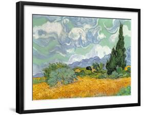 Wheatfield with Cypresses, 1889-Vincent van Gogh-Framed Giclee Print