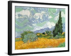 Wheatfield with Cypresses, 1889-Vincent van Gogh-Framed Giclee Print