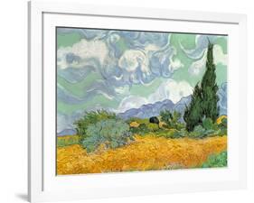 Wheatfield with Cypresses, 1889-Vincent van Gogh-Framed Giclee Print