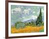 Wheatfield with Cypresses, 1889-Vincent van Gogh-Framed Giclee Print