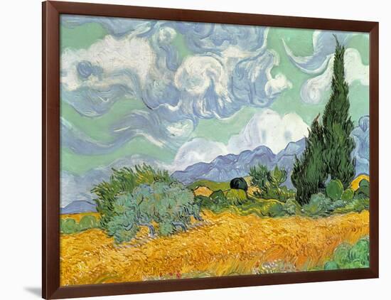 Wheatfield with Cypresses, 1889-Vincent van Gogh-Framed Giclee Print