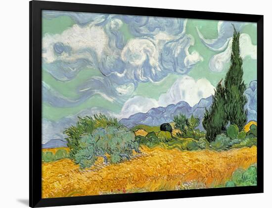 Wheatfield with Cypresses, 1889-Vincent van Gogh-Framed Giclee Print