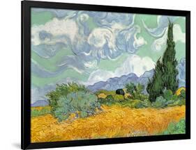 Wheatfield with Cypresses, 1889-Vincent van Gogh-Framed Giclee Print