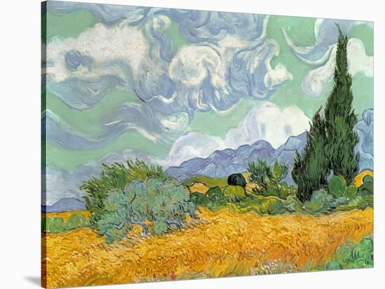 Wheatfield with Cypresses, 1889-Vincent van Gogh-Stretched Canvas