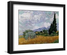 Wheatfield with Cypresses, 1889-Vincent van Gogh-Framed Premium Giclee Print