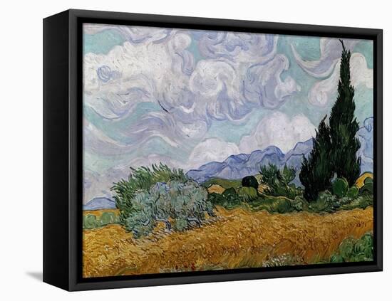 Wheatfield with Cypresses, 1889-Vincent van Gogh-Framed Stretched Canvas