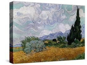 Wheatfield with Cypresses, 1889-Vincent van Gogh-Stretched Canvas