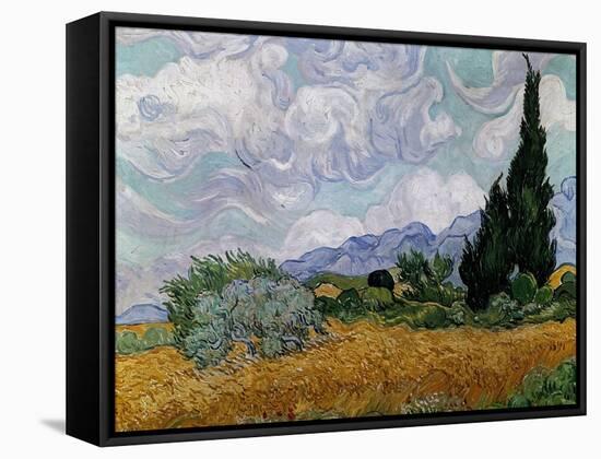 Wheatfield with Cypresses, 1889-Vincent van Gogh-Framed Stretched Canvas