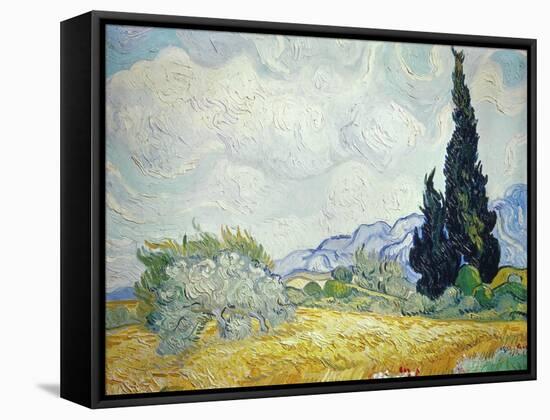 Wheatfield with Cypresses, 1889-Vincent van Gogh-Framed Stretched Canvas