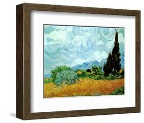 Wheatfield with Cypresses, c.1889-Vincent van Gogh-Framed Art Print