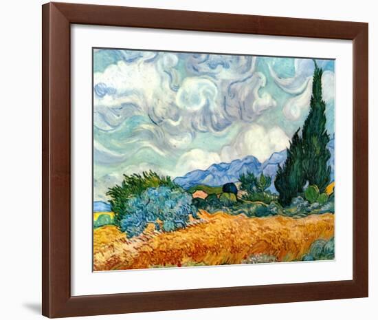 Wheatfield with Cypresses, c.1889-Vincent van Gogh-Framed Art Print