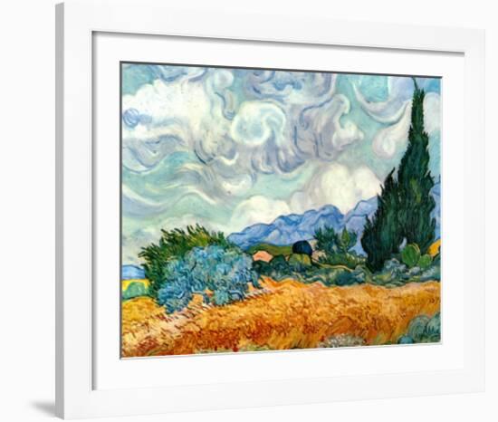 Wheatfield with Cypresses, c.1889-Vincent van Gogh-Framed Art Print