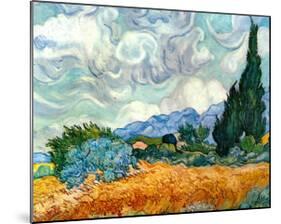 Wheatfield with Cypresses, c.1889-Vincent van Gogh-Mounted Art Print