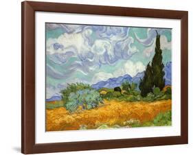 Wheatfield with Cypresses, c.1889-Vincent van Gogh-Framed Art Print