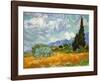 Wheatfield with Cypresses, c.1889-Vincent van Gogh-Framed Art Print