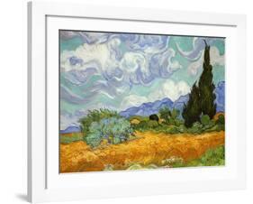 Wheatfield with Cypresses, c.1889-Vincent van Gogh-Framed Art Print