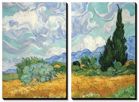 Wheatfield with Cypresses, c.1889-Vincent van Gogh-Stretched Canvas