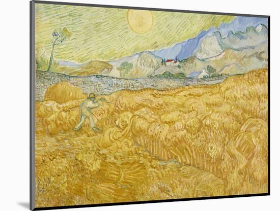 Wheatfield with Reaper (La Moisson), 1889-Vincent van Gogh-Mounted Giclee Print