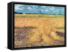 Wheatfield with Sheaves, 1888-Vincent van Gogh-Framed Stretched Canvas