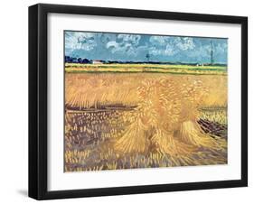 Wheatfield with Sheaves, 1888-Vincent van Gogh-Framed Giclee Print