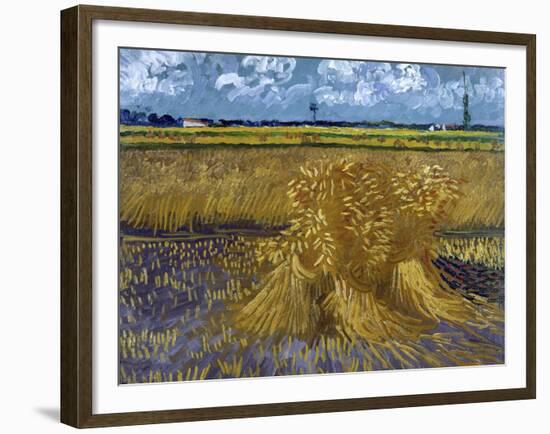 Wheatfield with Sheaves, c.1888-Vincent van Gogh-Framed Giclee Print