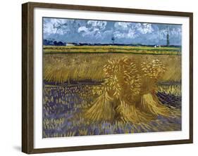 Wheatfield with Sheaves, c.1888-Vincent van Gogh-Framed Giclee Print