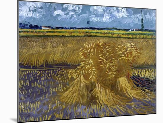 Wheatfield with Sheaves, c.1888-Vincent van Gogh-Mounted Giclee Print