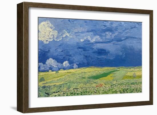 Wheatfields under Thunderclouds, 1890-Vincent van Gogh-Framed Premium Giclee Print