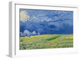 Wheatfields under Thunderclouds, 1890-Vincent van Gogh-Framed Premium Giclee Print