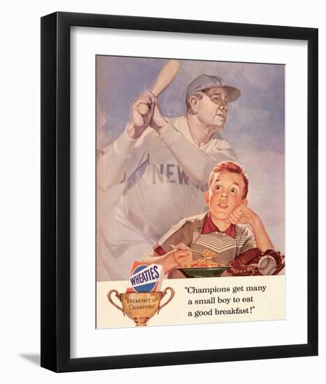 Wheaties, Boy Eating Cereal-null-Framed Art Print