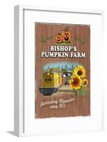 Wheatland, California - Bishop's Pumpkin Farm - Vintage Sign-Lantern Press-Framed Art Print