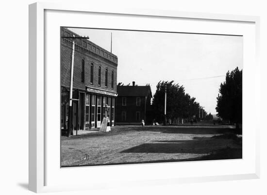 Wheatland, Wyoming - Street Scene-Lantern Press-Framed Art Print