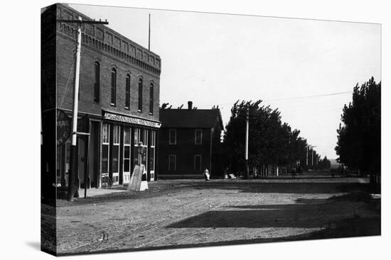 Wheatland, Wyoming - Street Scene-Lantern Press-Stretched Canvas