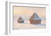 Wheatstacks, Snow Effect, Morning, 1891-Claude Monet-Framed Giclee Print