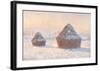 Wheatstacks, Snow Effect, Morning, 1891-Claude Monet-Framed Art Print