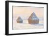 Wheatstacks: Snow Effect, Morning, 1891-Claude Monet-Framed Premium Giclee Print