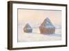 Wheatstacks: Snow Effect, Morning, 1891-Claude Monet-Framed Premium Giclee Print