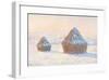 Wheatstacks: Snow Effect, Morning, 1891-Claude Monet-Framed Premium Giclee Print