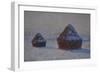 Wheatstacks, Snow Effect, Morning, 1891-Claude Monet-Framed Giclee Print