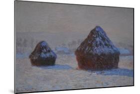 Wheatstacks, Snow Effect, Morning, 1891-Claude Monet-Mounted Giclee Print