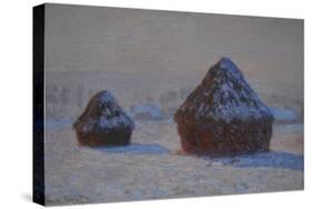 Wheatstacks, Snow Effect, Morning, 1891-Claude Monet-Stretched Canvas