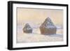 Wheatstaks, Snow Effect, Morning, 1891-Claude Monet-Framed Giclee Print