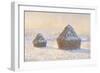 Wheatstaks, Snow Effect, Morning, 1891-Claude Monet-Framed Giclee Print