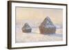 Wheatstaks, Snow Effect, Morning, 1891-Claude Monet-Framed Giclee Print