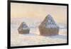 Wheatstaks, Snow Effect, Morning, 1891-Claude Monet-Framed Giclee Print